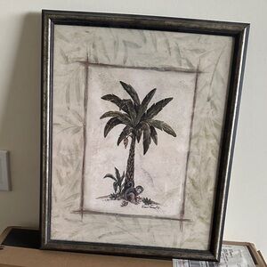 Palm Tree Art Print with Black Frame